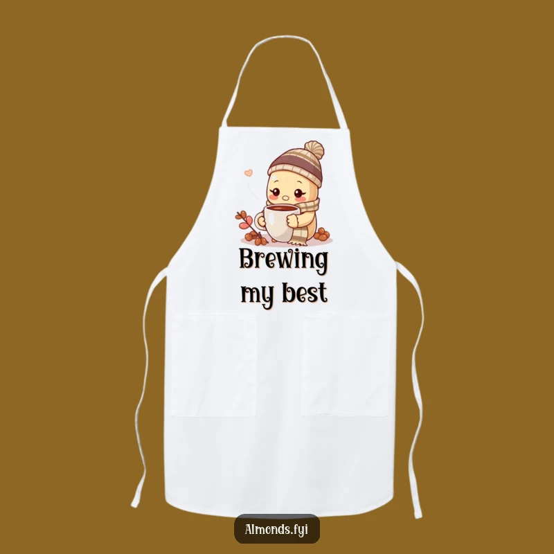 Funny Cozy Almond Coffee Apron - Winter Kitchen Accessory Gift