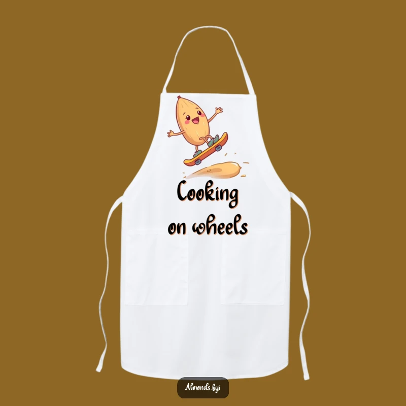 Funny Almond Skateboard Cashew Apron: Hilarious Kitchen Wear for Snack Lovers