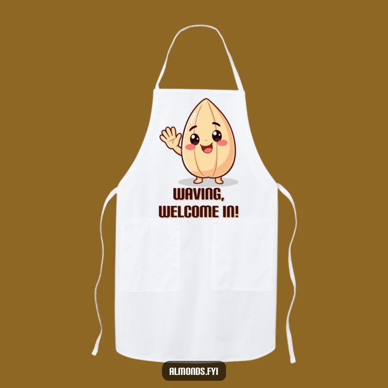 Funny Apron: Delighted Almond Character, Cheerful Kitchen Greeting Gift