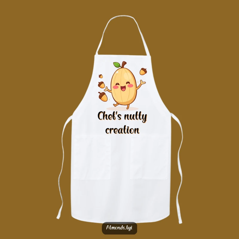 Funny Chef Almond Juggler Apron: Cheerful Nut Kitchen Fun, Hilarious Gift!