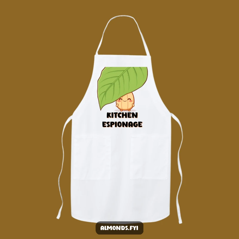 Funny Peeking Almond Apron - Kitchen Nutty Leaf Surprise Chef Gift