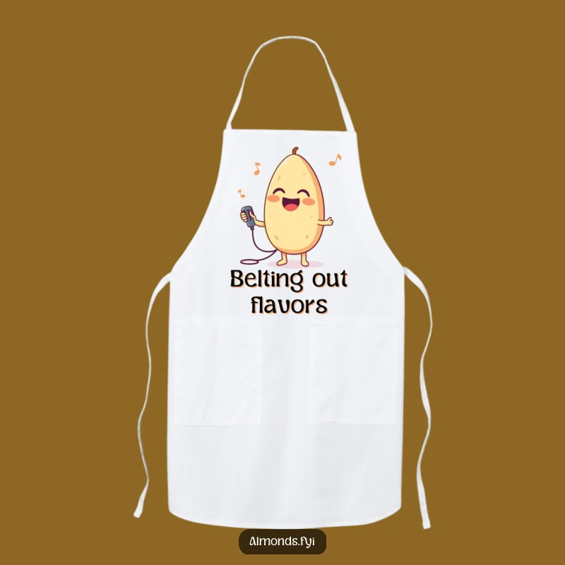 Funny Singing Almond Apron, Joyful Chef Microphone, Hilarious Cooking Funny Gift