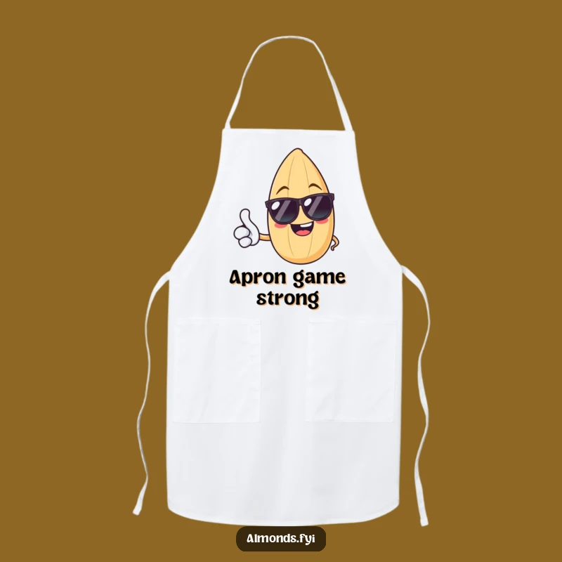 Funny Thumbs Up Almond Apron: Chef Nutty Character for Kitchen Fun
