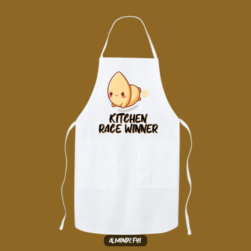 Funny Kitchen Apron: Playful Almond's Fast Slide, Ideal for Energetic Cooks