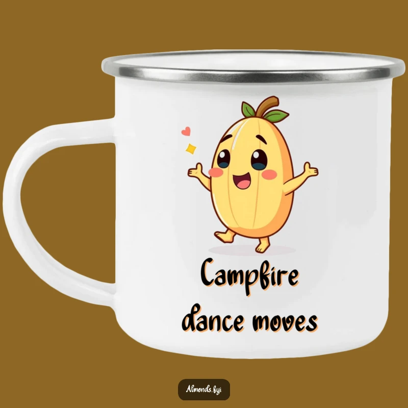 Funny Giggling Almond Dance Camping Mug: Your Humorous Adventure Companion!