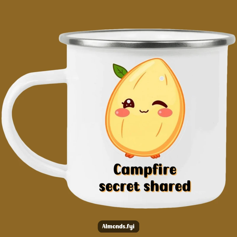 Funny Camping Mug: Winking Almond Character, Perfect Playful Outdoor Gift
