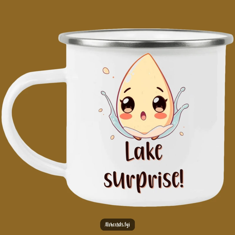 Funny Splash Almond Camping Mug: Durable Outdoor Surprise with Eyes Design