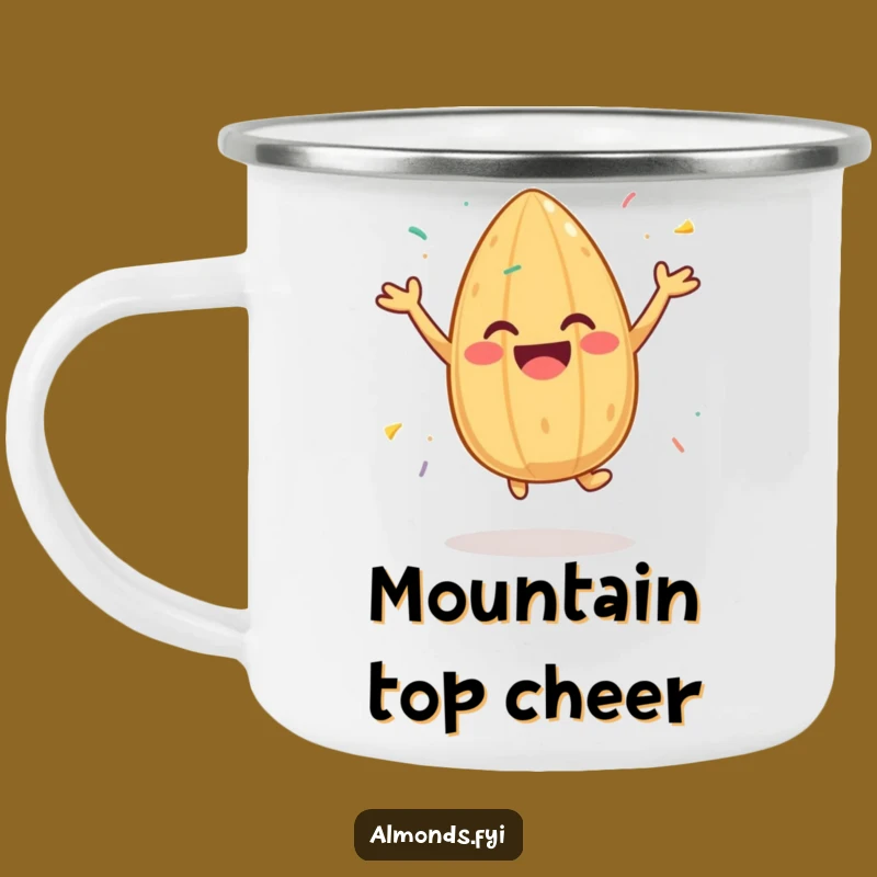 Funny Joyful Almond Camping Mug: Fuel Your Adventures with Sprinkled Cheer