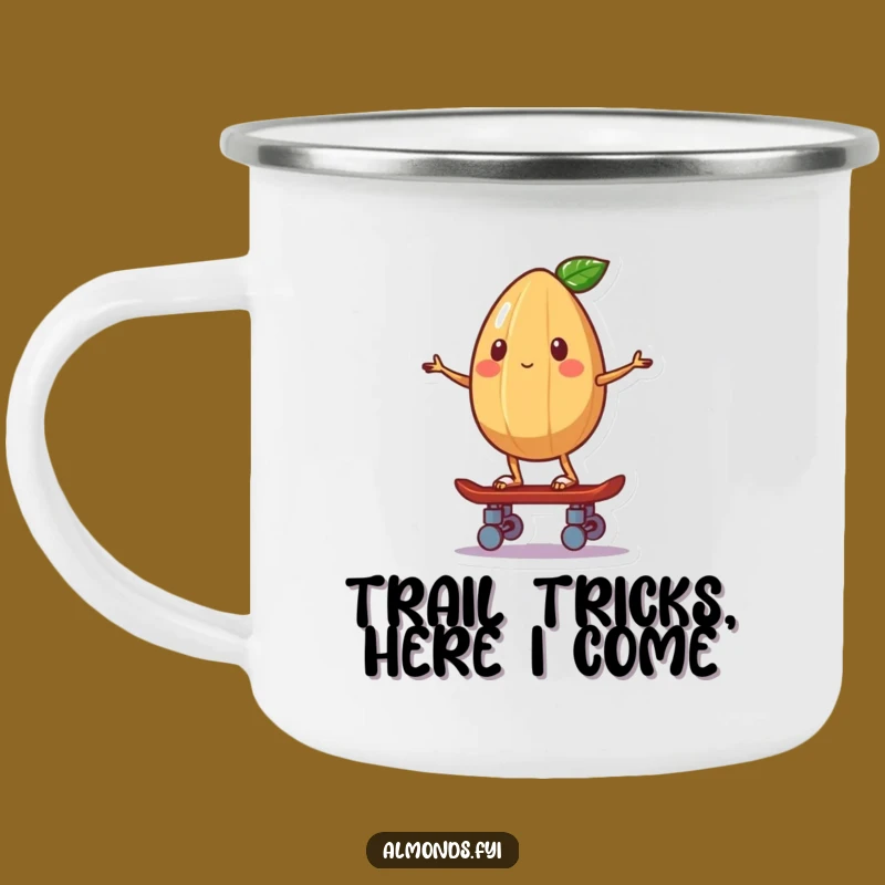 Funny Skater Almond Camping Mug, Balancing Nut Camp Cup, Outdoor Funny Gift