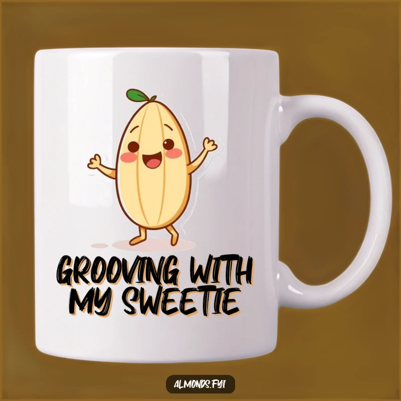 Funny Playful Almond Sprinkle Dance Mug: Joyful Nut Partner - Perfect Gift!