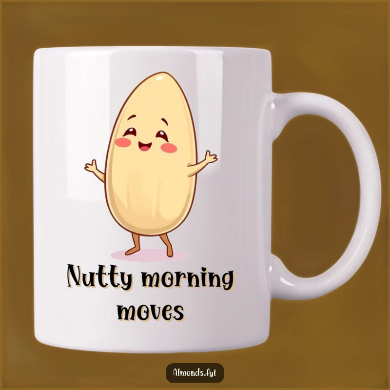 Funny Smiling Almond Salsa Dance Mug, Perfect Humorous Gift for Nut Lovers