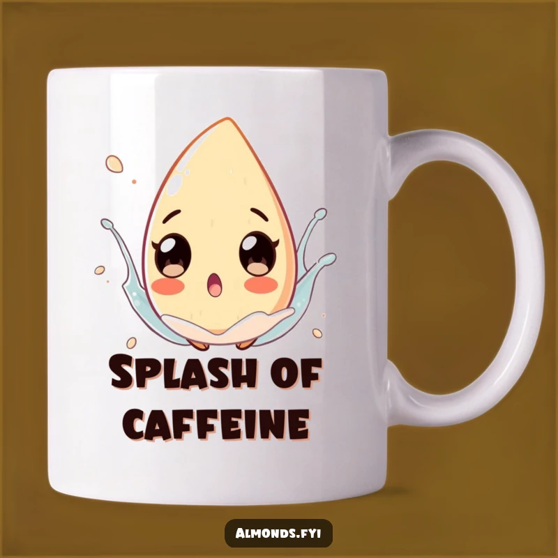Funny Splash Almond Mug: Surprised Eyes Design, Perfect for a Shocking Gift