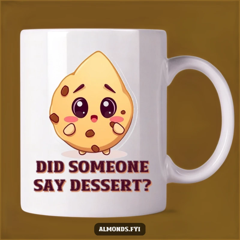 Funny Surprised Almond Cookie Mug: Wide-Eyed Nut's Delight - Perfect Gift!