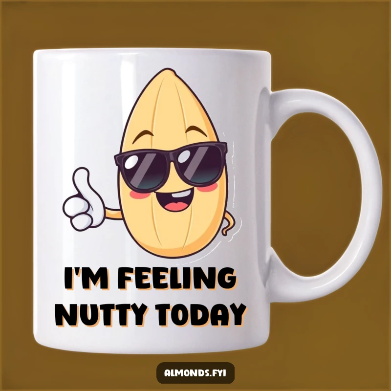 Funny Thumbs Up Almond Mug: Cheerful Nutty Character Gift for a Great Day