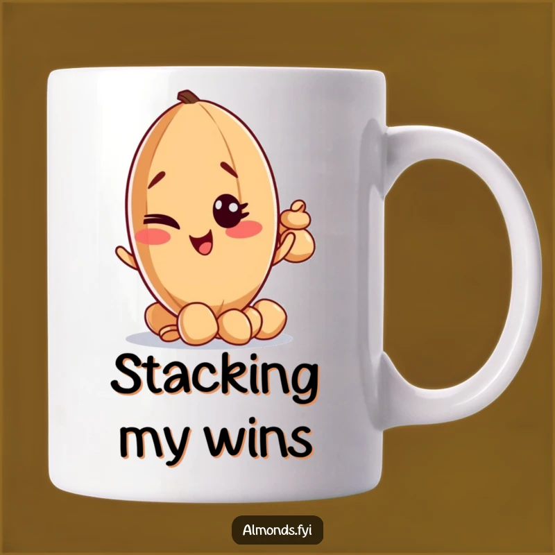Funny Winking Almond Balancing Mug - Hilarious Gift for Nut Lovers!