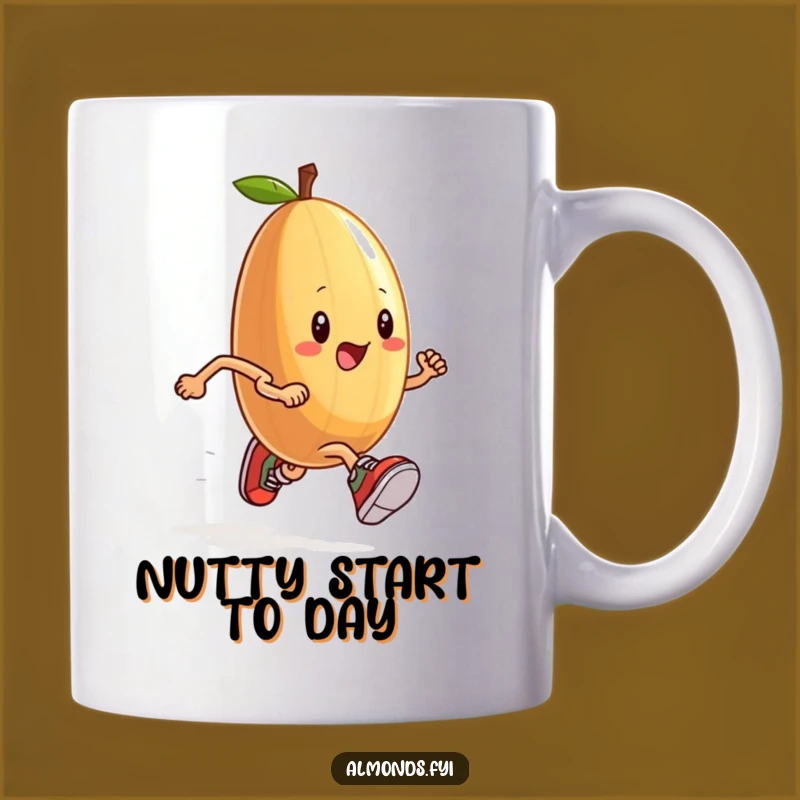 Funny Running Almond Mug - Tiny Sneakers Race Day Gift