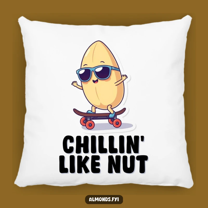 Funny Cool Almond Character Pillow - Cozy Comfort for Chill Vibes!