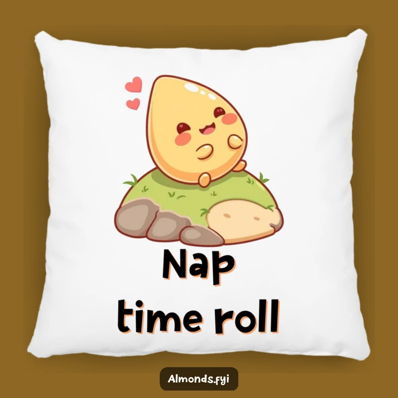 Cozy Funny Rolling Almond Pillow: Giggling Nut Comfort, Hilarious Decor Gift!