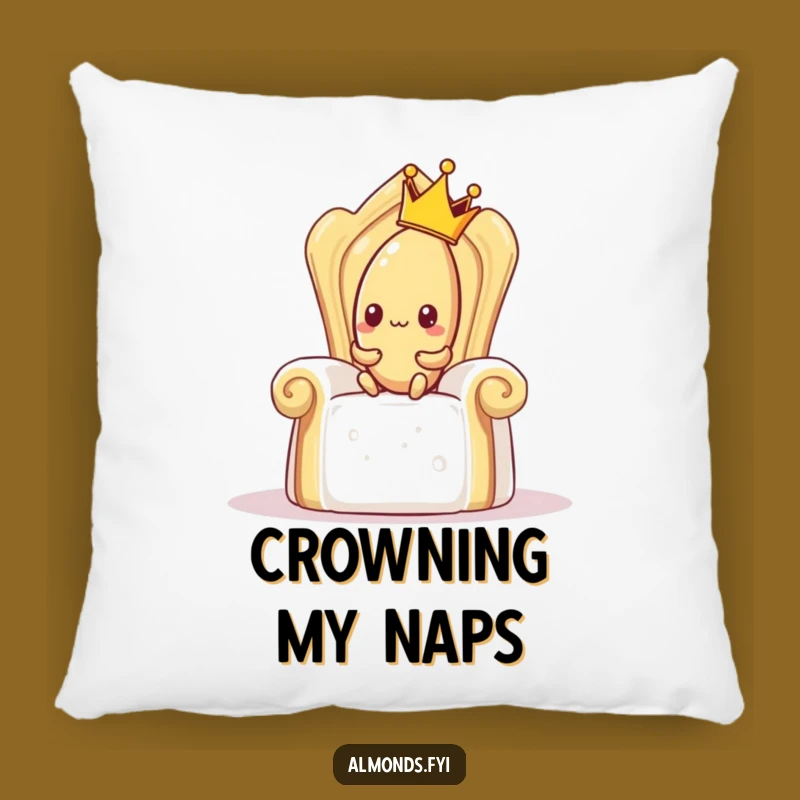 Funny Shy Almond Pillow - Cozy & Hilarious Royal Decor Gift