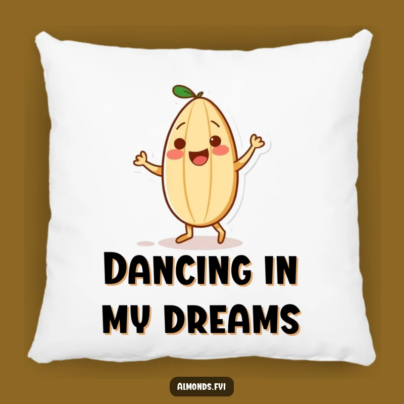 Funny Playful Almond Sprinkle Dance Pillow: Cozy Groove Nut - Gift!
