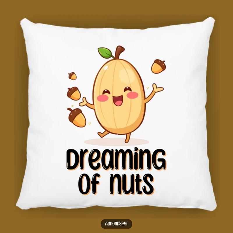 Cozy Funny Almond Juggler Pillow: Cheerful Nut Comfort, Hilarious Decor Gift!