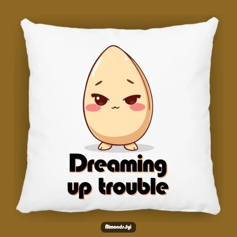 Funny Giggling Almond Wink Pillow - Cozy Comfort with a Hilarious Nutty Touch!