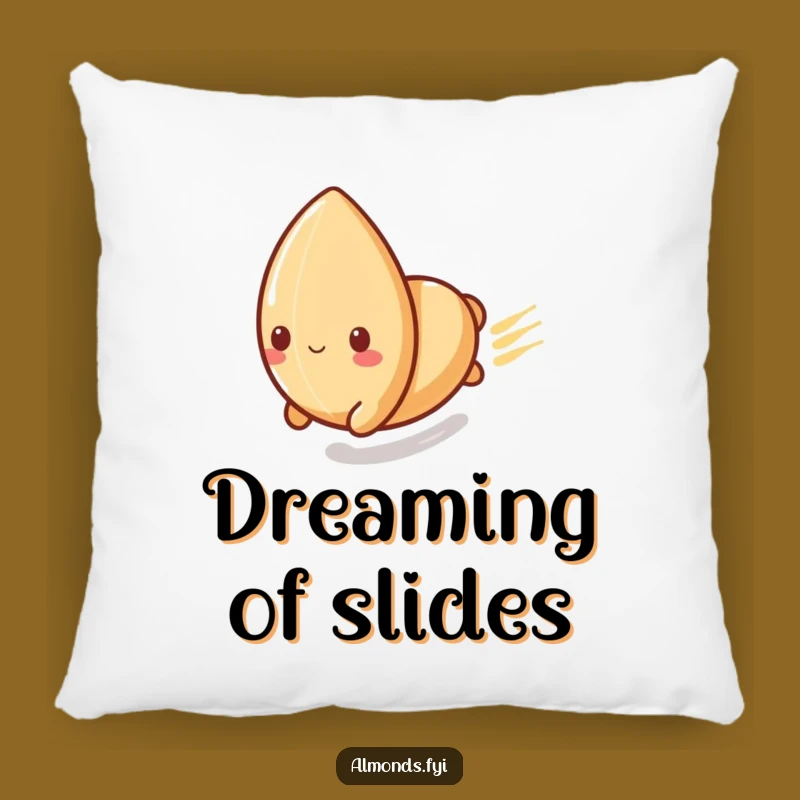 Funny Accent Pillow: Playful Almond's Speed Slide, Comfy and Funny Thrill Decor