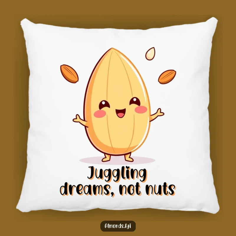 Funny Almond Milk Juggler Pillow: Cheerful Nut Cushion - Cozy Gift!