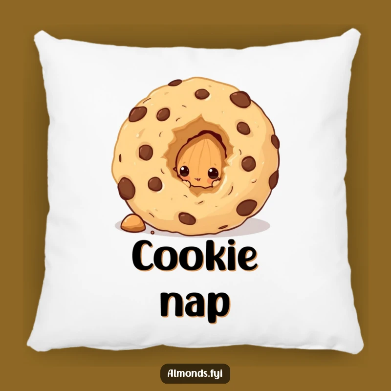 Funny Cookie Crumb Almond Pillow - Cozy & Hilarious Accent for Snack Lovers!