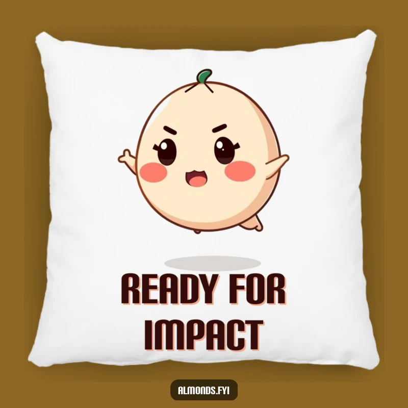 Funny Determined Spirit Pillow: Almond Leaps, Cozy Funny Gift