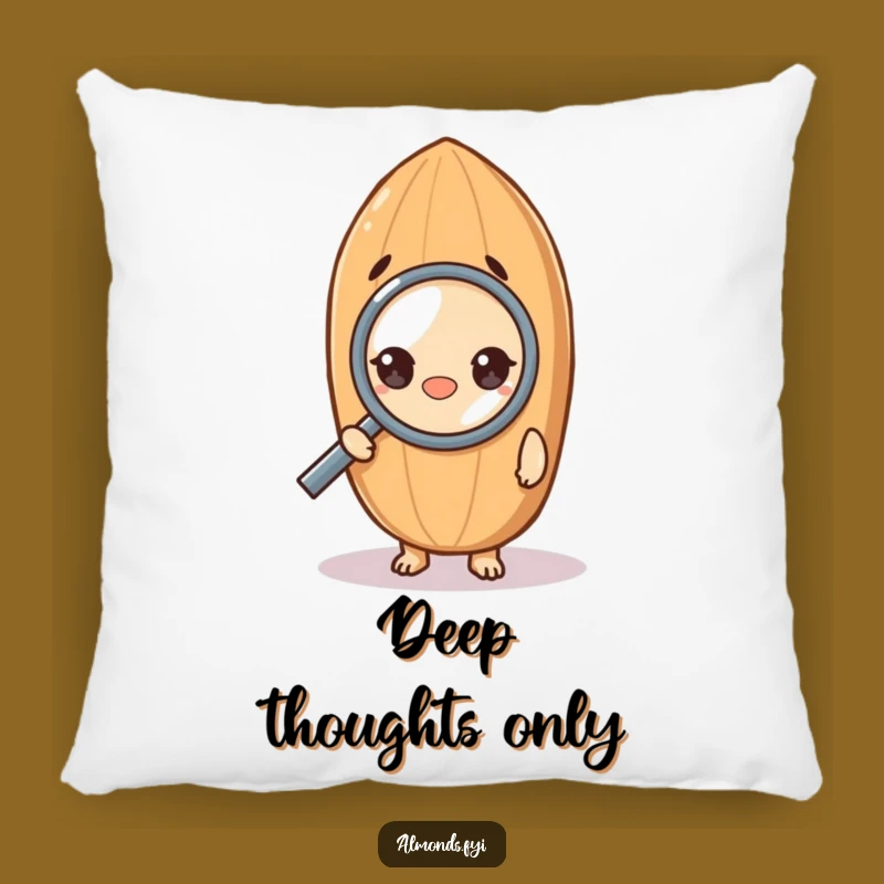 Funny Pillow: Curious Almond Character, Cozy and Humorous Decor Gift