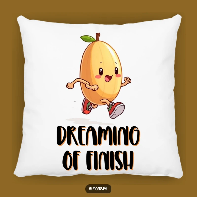 Funny Running Almond Pillow - Tiny Sneakers Race Day Comfort