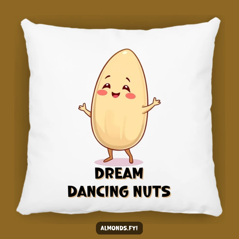 Funny Smiling Almond Salsa Dance Pillow, Soft Humorous Gift for Nutty Comfort