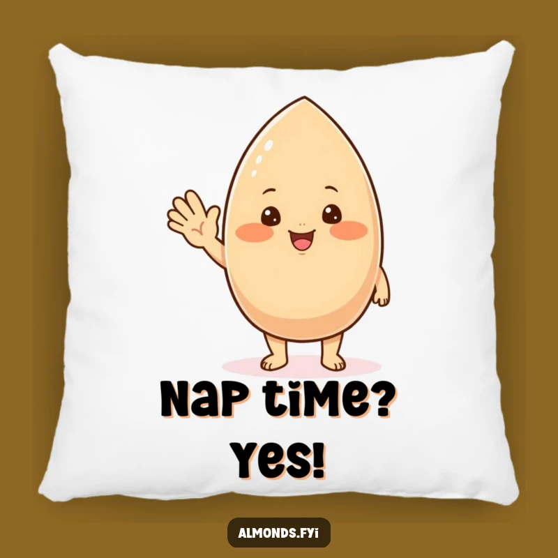 Funny Waving Almond Pillow - Cozy Chubby Nutty Cushion Gift
