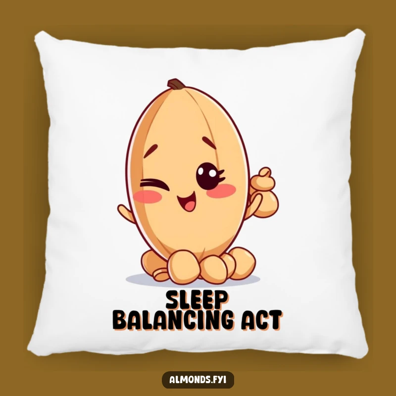 Funny Winking Almond Balancing Pillow - Cozy Comfort with a Wink!