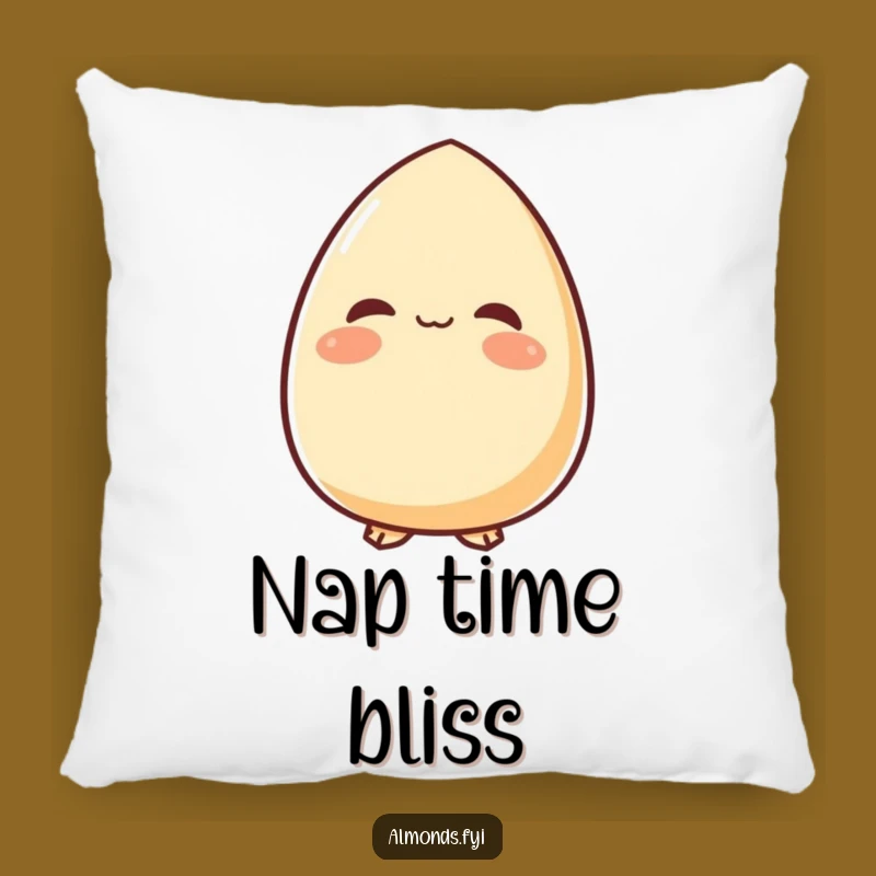 Peaceful Almond Smile Pillow - Cozy Comfort with a Serene Funny Touch!