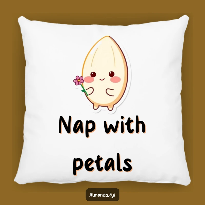 Happy Flower Almond Pillow - Cozy & Funny Accent for Sweet Homes!
