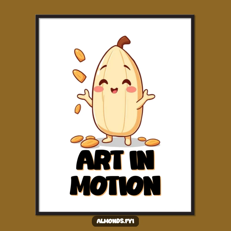 Funny Almond Juggler Digital Art Print: Bring Nutty Comedy to Your Walls!