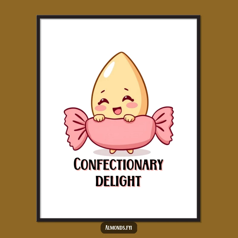 Funny Giggling Almond Digital Print: Instant Candy Wrapper Wall Art