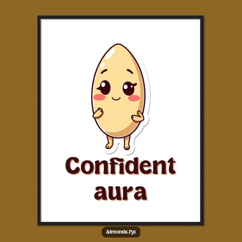Funny Winking Almond Print: Instant Cool Confidence for Your Walls