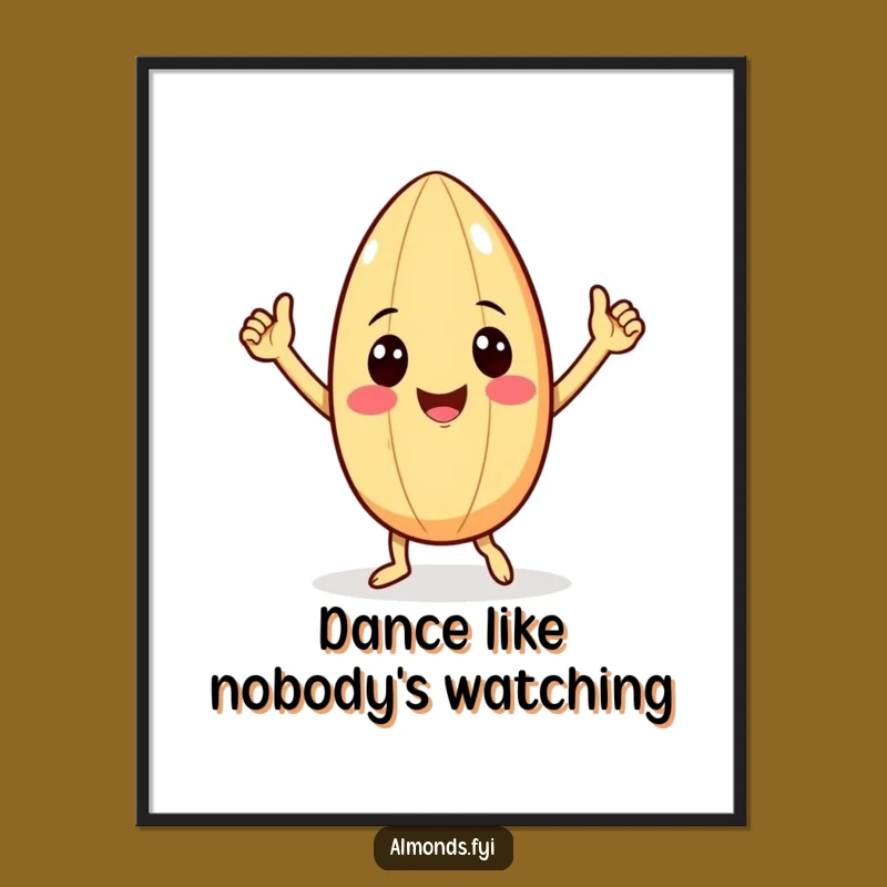 Funny Victory Almond Digital Art - Instant Nutty Dance Joy for Your Walls!
