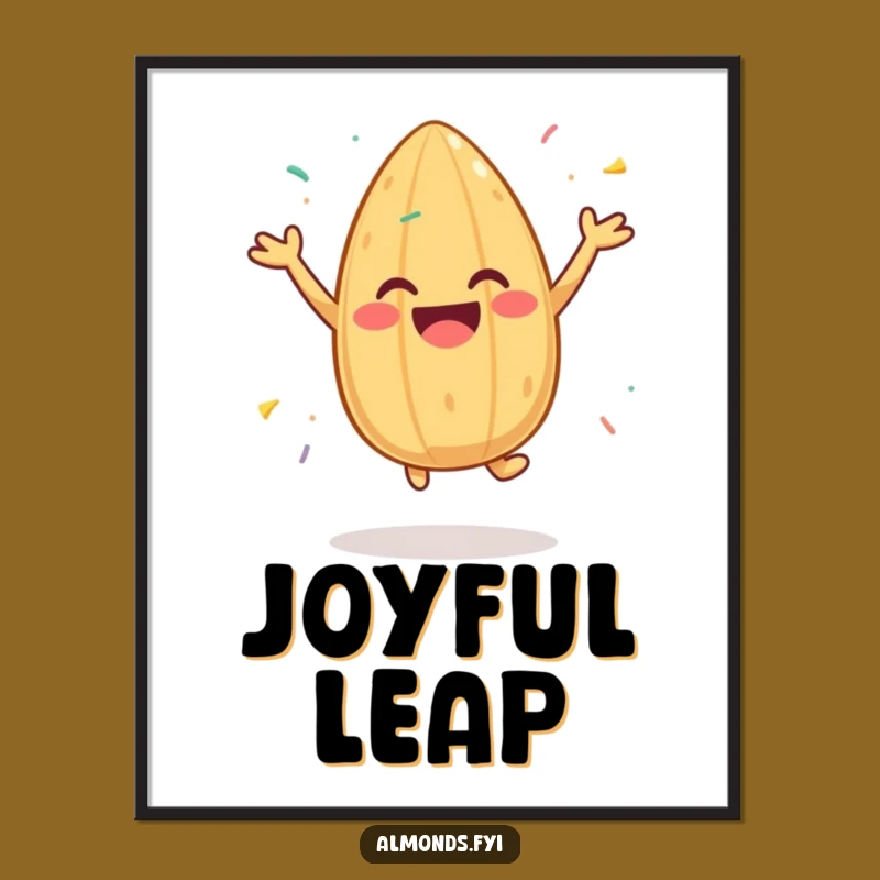 Funny Joyful Almond Digital Art Print: Instant Happiness for Your Walls