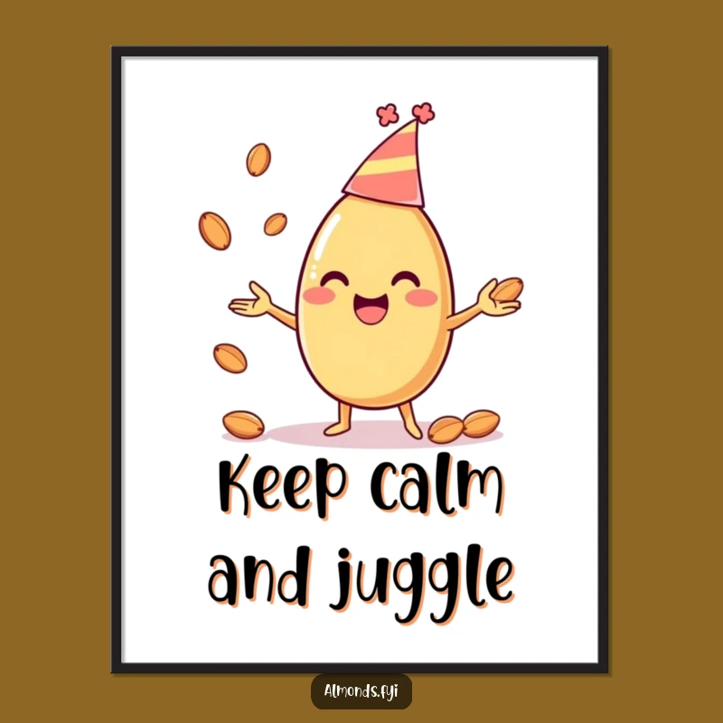 Funny Juggling Almond Digital Art - Instant Party Nut Fun for Walls!