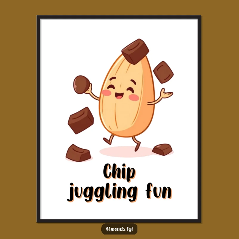 Funny Juggling Almond Digital Art: Sweet Moments for Your Walls Gift