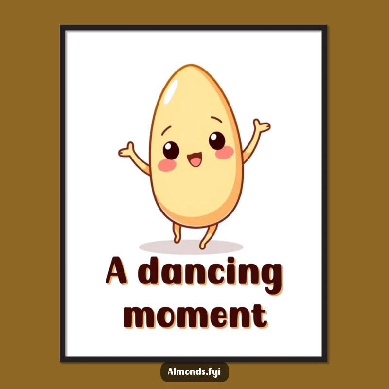 Funny Wiggling Almond Dance Digital Art: Instant Hilarious Decor for Nutty Spaces
