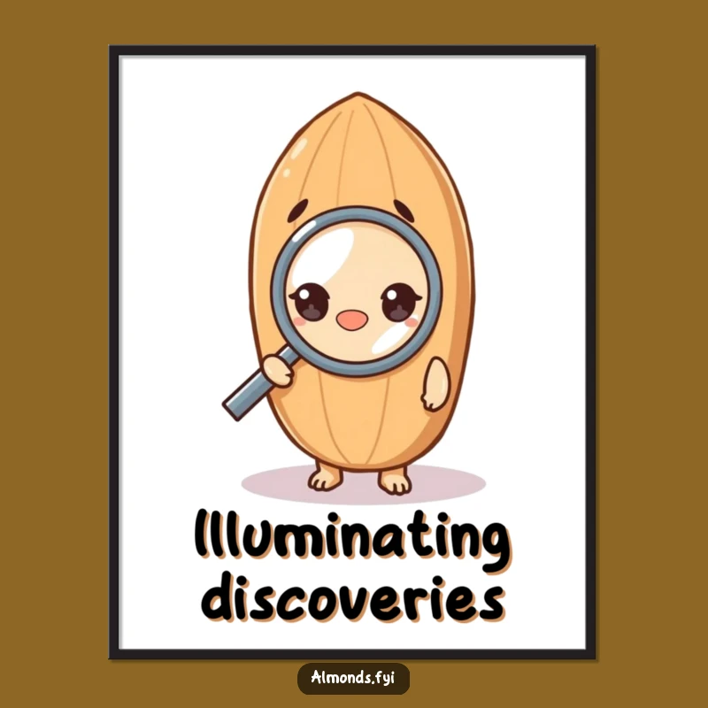 Funny Digital Art Print: Curious Almond Character, Instant Download Gift