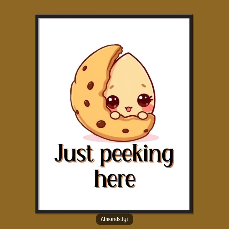 Funny Curious Almond Cookie Digital Art: Sweet Art for Your Space!