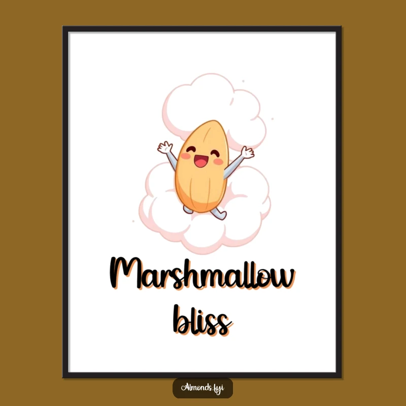 Funny Marshmallow Cloud Almond Digital Art - Hilarious Printable Decor!