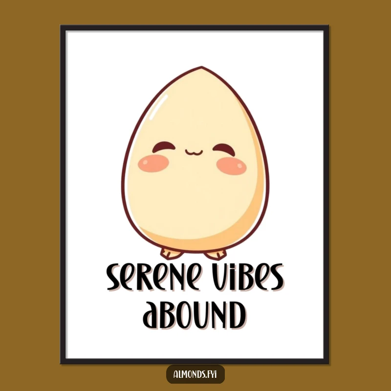 Serene Almond Smile Digital Art - Instant Peaceful Decor for Your Zen Space!