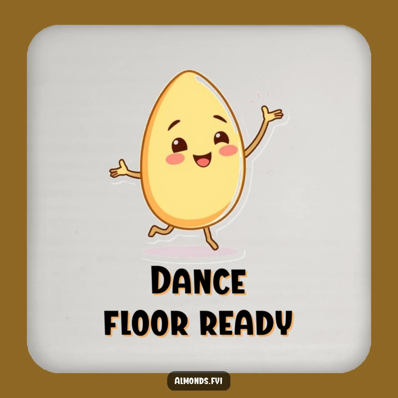 Funny Almond Dance Coaster: Protect Surfaces with Silly Wiggling Legs Art